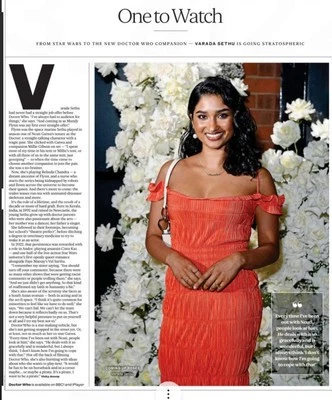 Doctor Who TV Belinda Chandra Varada Sethu Star Wars Noticias Artículo Recorte Abril Foto 1 de 2