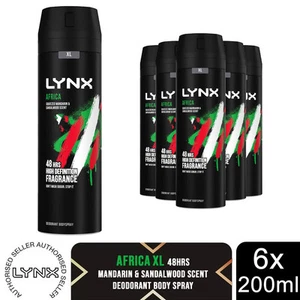 Lynx XL Africa Body Spray 48H Fresh Mandarin & Sandelwood Scent Deo, 6x200ml - Bild 1 von 8