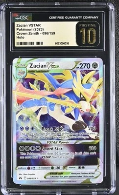 POKEMON CGC PRISTINE 10 ZACIAN VSTAR #096 CROWN ZENITH - Image 1 of 2