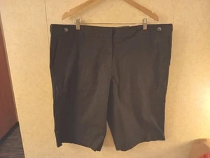 NEW George Shorts Women 20W Black Bermuda Canvas Walking Cotton  44x12 NWT - Picture 1 of 5