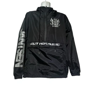 Jantsen Gutter Music Black 1/4 Zip Windbreaker Jacket Size XL - Picture 1 of 4