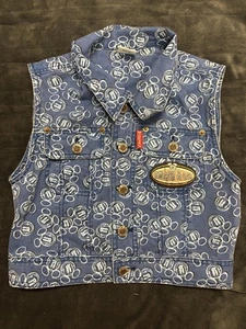Vintage Mickey & Co Vest Womens Small Denim Sleeveless Disney Jacket 90s Rare - Picture 1 of 10