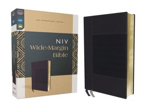 NIV, Wide Margin Bible, Leathersoft, Navy, Red Letter, Comfort Print .. NEW - Picture 1 of 1