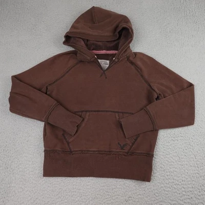 American Eagle Hoodie Womens Medium Brown Fleece Lined Pullover Sweatshirt Y2K - Image 1 of 4