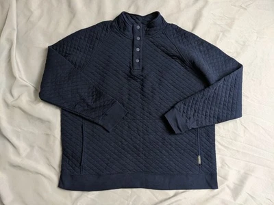 Sudadera Eddie Bauer Para Hombre Talla XL Azul Tejido Gofre Cuello Simulado Pullover Algodón Foto 1 de 4