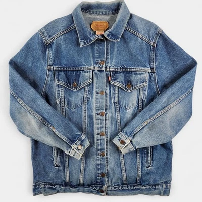 复古 Levi's 牛仔夹克男式大号卡车司机 III 型美国制造 77607-1207 — 第 1/4 张图片