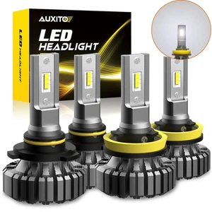 4PCS 9005 Combo White H11 6500K LED Fanless Headlight Bulbs High Low Beam - Picture 1 of 16