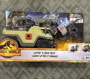 Mattel Jurassic World Dominion Capture and Crush Truck mit Velociraptor... - Bild 1 von 4