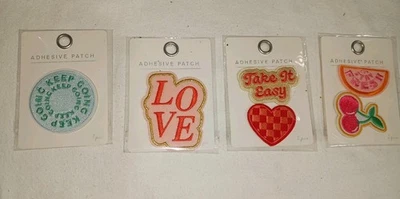 4pk Motivational Embroidered Patches Take It Easy Love Keep Going Stay Fresh. - Image 1 of 4