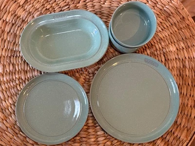 Staub Sage Green Dinnerware Ceramic Set of 5 - RARE from Asia! - NIB - Image 1 of 4