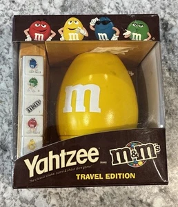 Yahtzee M&M's Travel Edition Dice Game Hasbro 2008 Yellow Open Box Dice Sealed - Picture 1 of 5