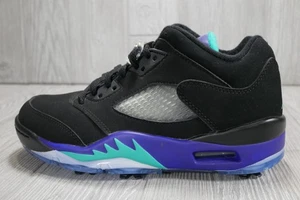 NIKE JORDAN V LOW GOLF "GOLF CLEATS" BLACK-EMERALD-GRAPE ICE MENS 5.5 CU4523-001 - Picture 1 of 6