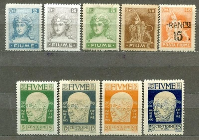 Fiume Lot of 9 Stamps 1919-1920 MH - Image 1 of 2
