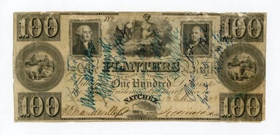 1836 $100 The Planters Bank of the State of MISSISSIPPI Note - Image 1 of 2