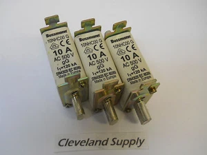 BUSSMANN 10NHC00 G FUSE 10A 500VAC (SET OF 3) NEW CONDITION / NO BOX - Picture 1 of 1