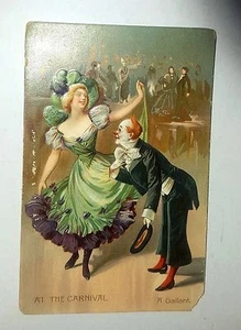 A Gallant at the Carnival San Francisco Original Vintage Postcard - Picture 1 of 2