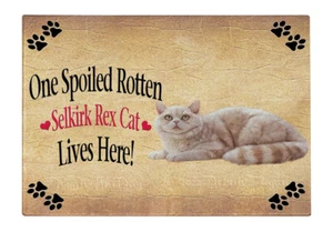 Selkirk Rex Cat Glass Cutting Board Kitchen Chopping Vegetables Cheese Halloween - Picture 1 of 6