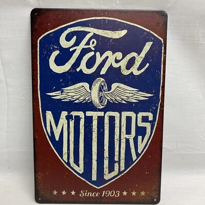 Ford Motors Vintage Style Metal Sign Man Cave Bar Garage - Image 1 of 3