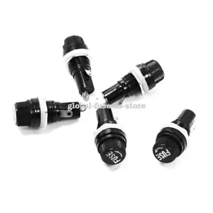Portafusibles de plástico montado en panel 10A 250V AC 5 x 20 mm 10A 250VAC. - Imagen 1 de 2