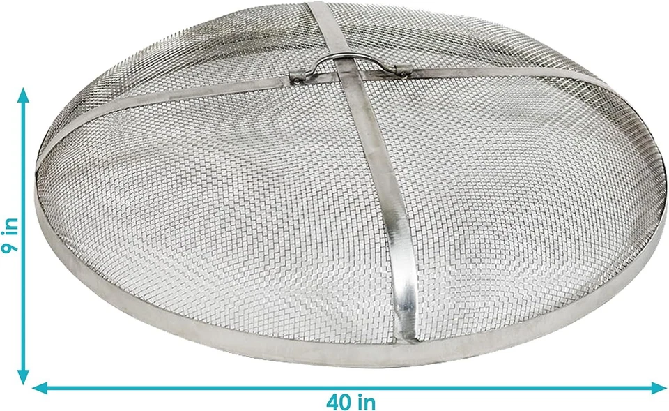 Sunnydaze Decor Fire Pit Spark Screen Cover Mesh Durable Stainless Steel 40 in