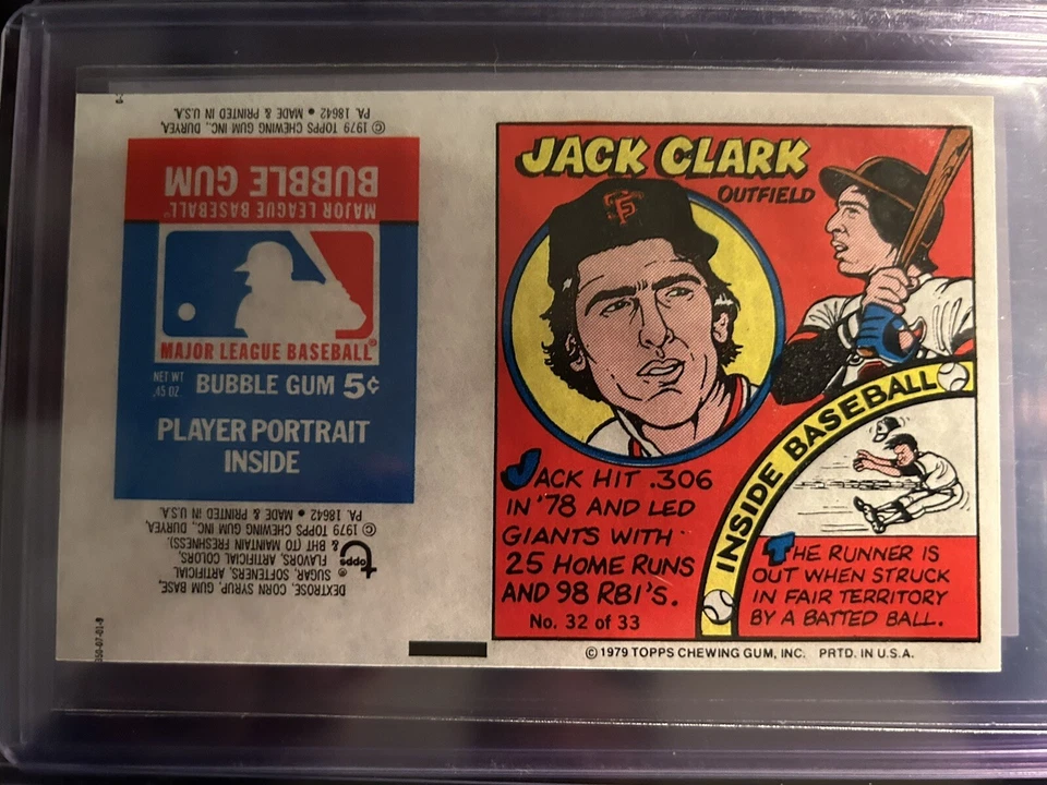 1979 Topps Comics #32 Jack Clark (NRMT) Giants Rate Uncut/folded - Image 1 of 1