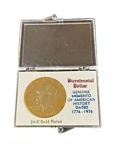 Moneda de dólar Eisenhower enchapada en oro 24K bicentenario 1776-1976 200 ANIVERSIDAD - Imagen 1 de 3