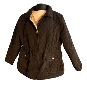 Gallery Woman Size 2X Quilted and Lined Black Jacket with Pockets Snaps Shut - Picture 1 of 17