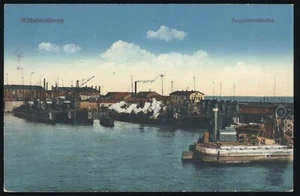AK Wilhelmshaven Torpedobootshafen Militaria Schiffe gel.1914 - Bild 1 von 2