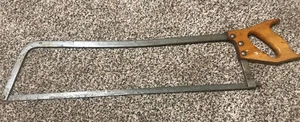 VINTAGE 24" Butcher Saw Disston USA Keystone Hack Meat Bone Blade Wood Handle - Picture 1 of 6