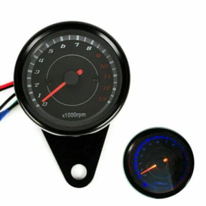 Universal Motorcycle Odometer Speedometer Tachometer Speedo Meter LED Backlight - Picture 1 of 5