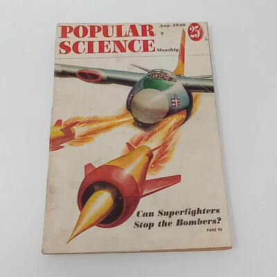 Популярная наука август 1949 Can Superfighters остановить бомбардировщиков винтажный журнал - Изображение 1 из 4