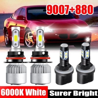 6X FOR Pontiac Grand Prix 1997-2003 6000K LED Headlight + Fog Light Bulbs Combo - Image 1 of 4