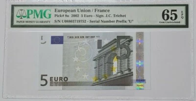 2002 European Union/France 5 Euro PMG65 EPQ GEM UNC {P-8u} Prefix "U" - Image 1 of 3