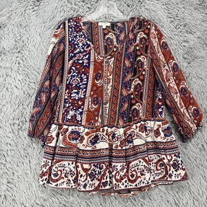 Umgee Tunika Top Damen S bunt Rüschen Boho Hippie fließend Chiffon Strand Urlaub - Bild 1 von 11