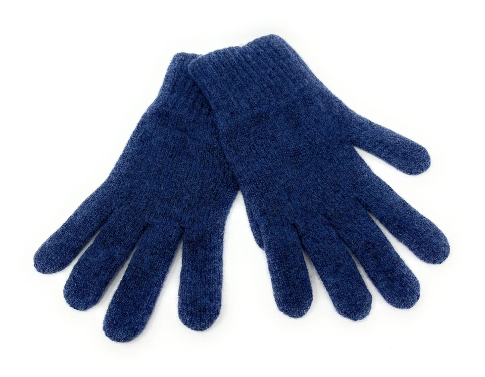 Pure Lambswool Gloves - Womens Short Cuff - Navy - Made in Scotland UK - Image 1 of 1