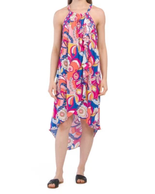 Nuevo con etiquetas Vestido Midi Trina Turk Sevilla Escote Halter Natación Cubrir Tallas S y L Foto 1 de 4