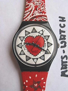 Swatch + Dummy-Variant + Gent GB154P1 Rouge Flamme Paper Cadran + Very Rare - Picture 1 of 1