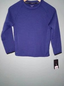 Layer 8 Boys Qwik Dry Ottoman Crewneck Dark Blue S (6-7) - Picture 1 of 6