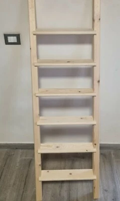 Scala legno massello soppalco cameretta letto a castello salvaspazio - Bild 1 von 4
