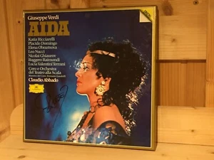 Signed by PLACIDO DOMINGO Verdi Aida Abbado ORIG DGG 3 LP BOX 2741014 Signiert - Bild 1 von 4