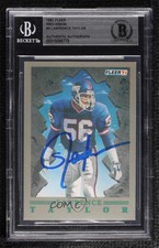 1991 Fleer Pro Vision Lawrence Taylor #3 BAS Certified BAS Encased Auto HOF