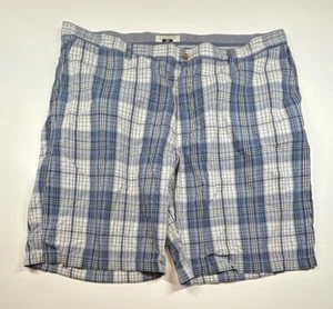 Pantalones Cortos Joseph Abboud Para Hombre Talla 44 Azul Bermudas a Cuadros 100% Algodón - Imagen 1 de 7