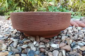Shallow decorative genuine terracotta plant pot bowl with drainage hole - Picture 1 of 2