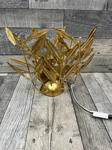 Lámpara de pared Anthropologie Home Willow hoja de oro Art Deco accesorio boho - Imagen 1 de 13