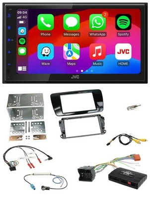 JVC Bluetooth 2DIN Lenkrad DAB USB Autoradio für Seat Ibiza 08-15 klavierlack - Bild 1 von 4