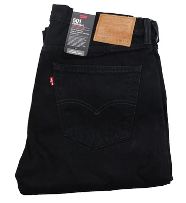 Levi's Premium 501 Jeans Original Fit Selvedge Men's Size W36 L34 Black Denim XX - Image 1 of 4