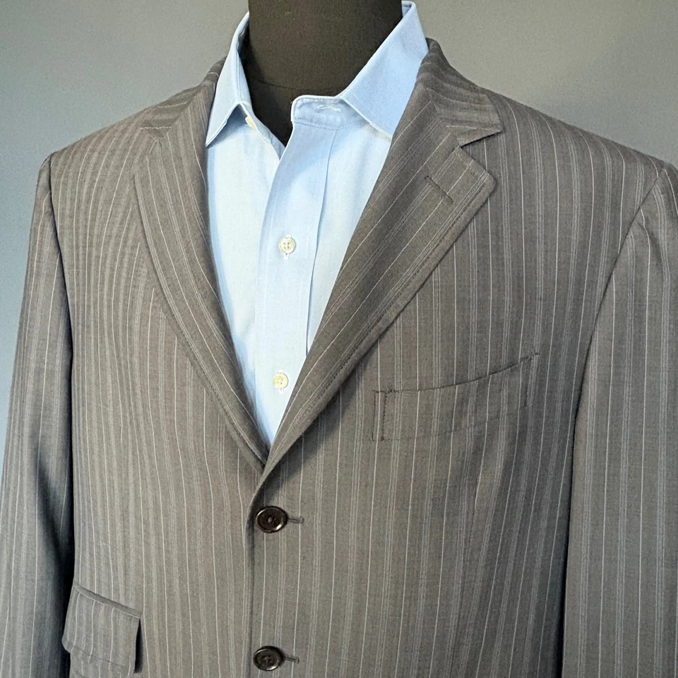 Blazer de lana a rayas gris 3 botones Etro Briseide para hombre | EU 56 US 46 | - Italia Foto 1 de 4