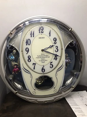 RARE Seiko Melodies In Motion "Triple Treat" LED Wall Clock Opera QXM131SRH - Image 1 of 4