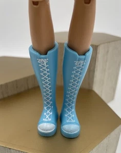 Barbie Doll Blue Shoes Sneakers Tall High Top Basketball Like Chucks Mattel - Picture 1 of 6