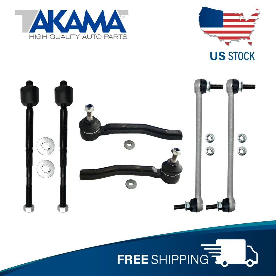 6pcs Front Outer +Inner Tie Rod End +stab link For 18-20 NISSAN KICKS 2020 VERSA - Image 1 of 4